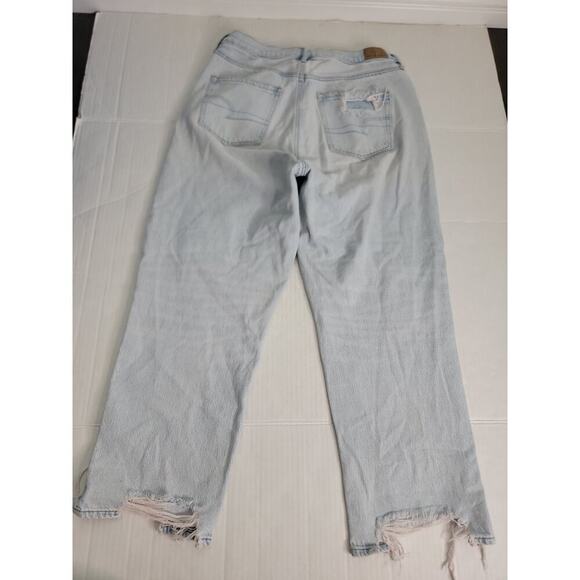 AMERICAN EAGLE Jeans Sz 14 Highest Rise 90's Boyfriend Distressed Destroy Drapey - Picture 8 of 11